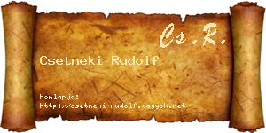 Csetneki Rudolf névjegykártya